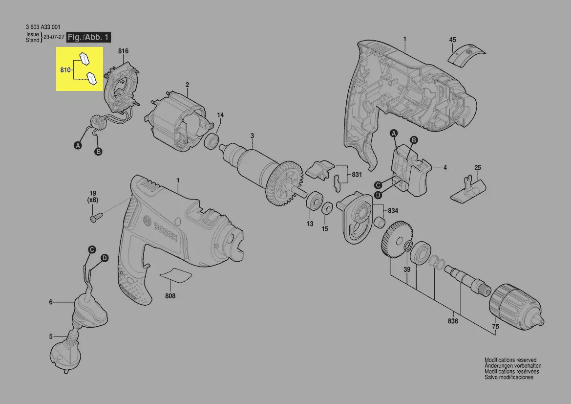 Balais charbon réf. 1 619 P04 220 BOSCH
